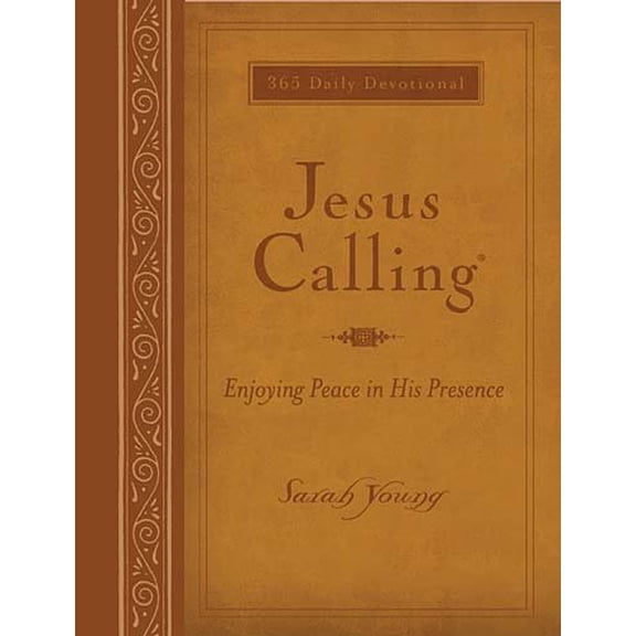 Pre-Owned Jesus Calling, Large Text Brown Leathersoft, with Full Scriptures by Sarah Young, English