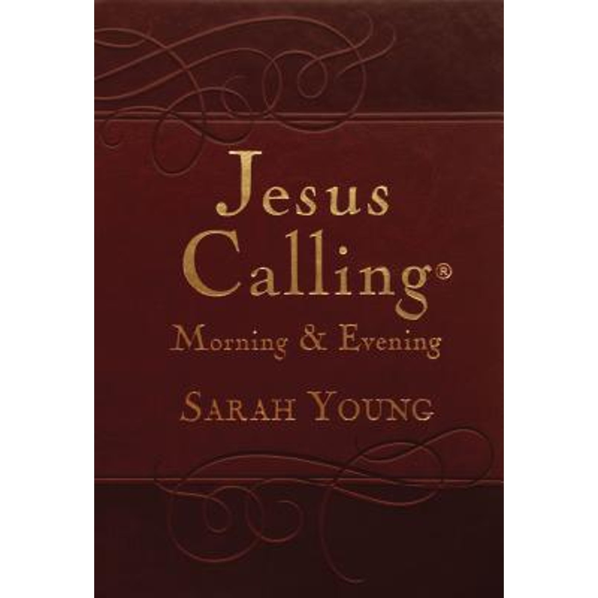 Pre-Owned Jesus Calling Morning and Evening, Brown Leathersoft Hardcover, with Scripture References (Hardcover 9780718040154) by Sarah Young