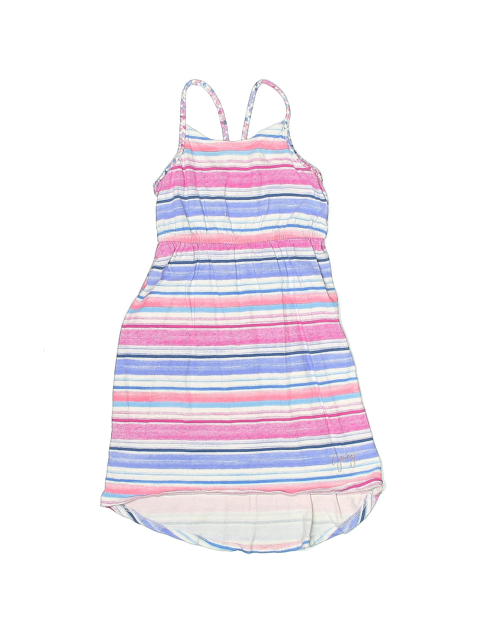 strapless open back dress Juicy Couture Peplum Dress In Green Pink Stripe