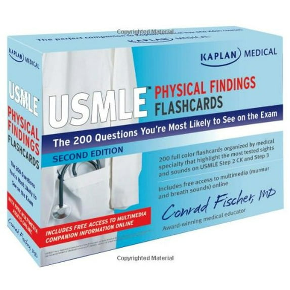 Pre-Owned Kaplan Medical USMLE Physical Findings Flashcards: The 200 Questions You?re Most Likely to See on the Exam Paperback - USED