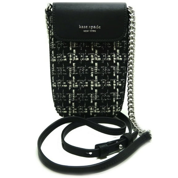 Pre-Owned Kate Spade Tweed Shoulder Bag Women's Pouch Leather Black/White (Good)