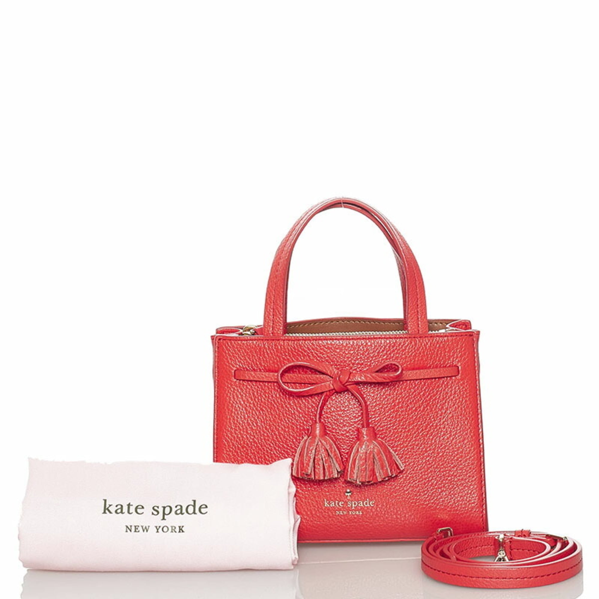 Pre Owned Kate spade tassel handbag shoulder bag red leather