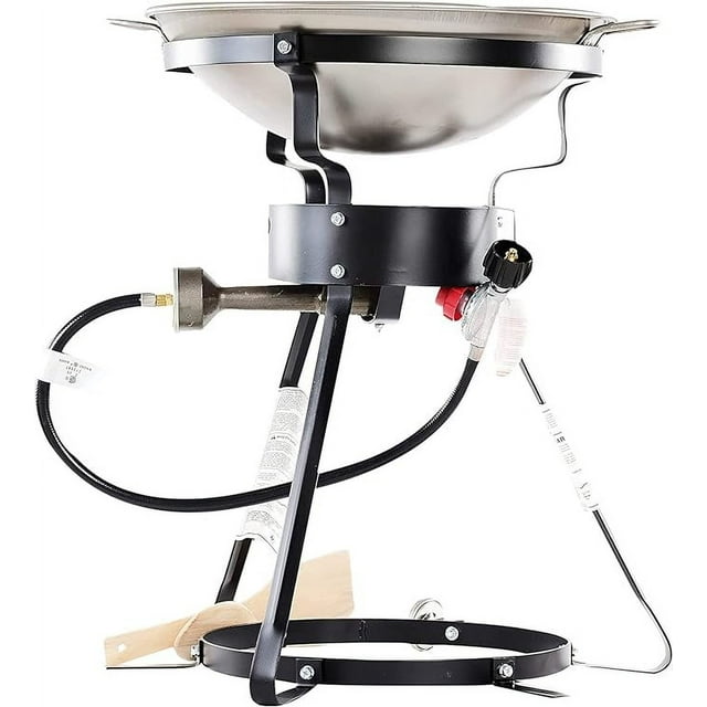 Pre-Owned King Kooker 24WC 12" Portable Propane Outdoor Cooker with Wok 24WC - Black (Fair)