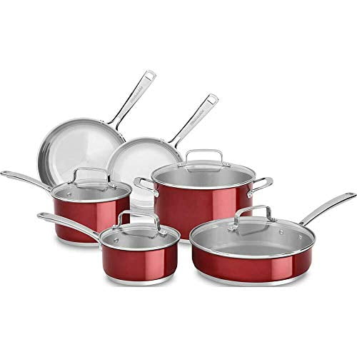 KitchenAid Cookware SS 10pc Candy Apple (Without Box)