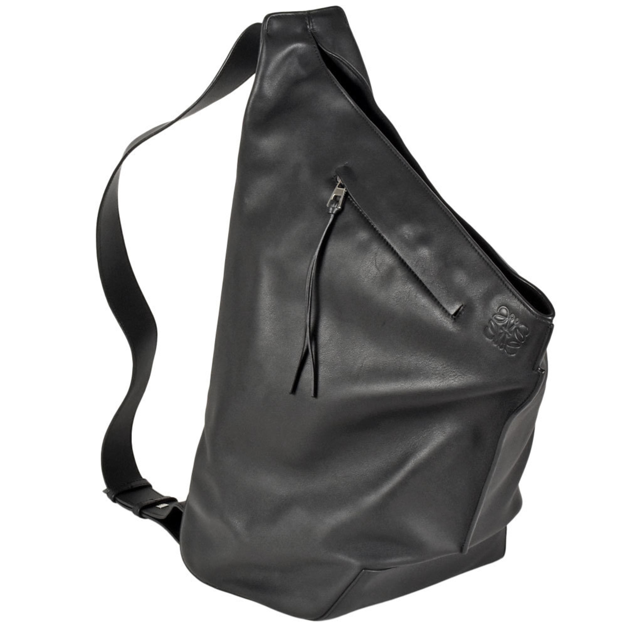 Pre Owned LOEWE Anton Backpack Shoulder Bag Calf B511A92X01 Black Good Walmart