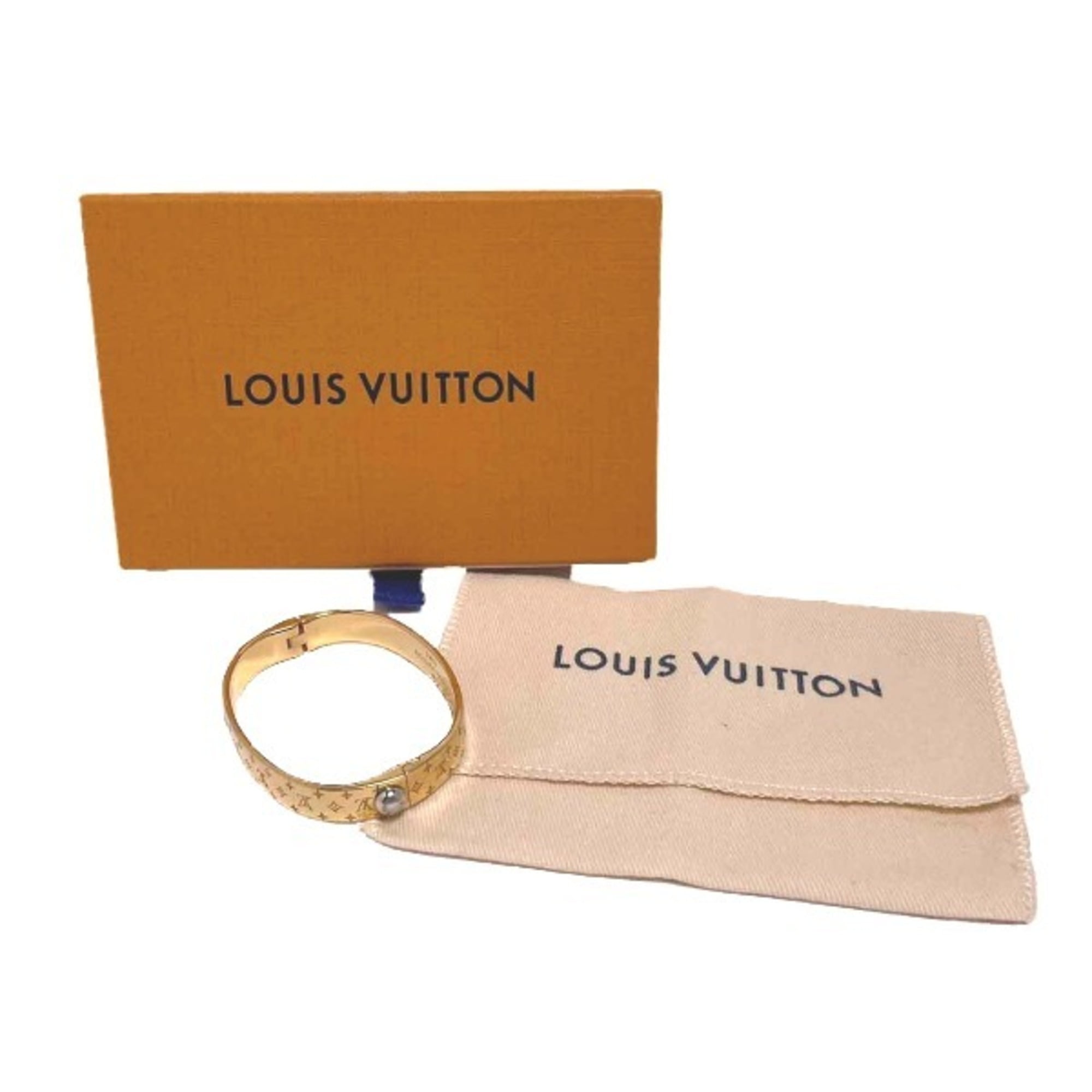 LOUIS VUITTON Sサイズ ブレスレット M00251 Pre-Owned LOUIS VUITTON Cuff Nanogram Monogram S Size M00251