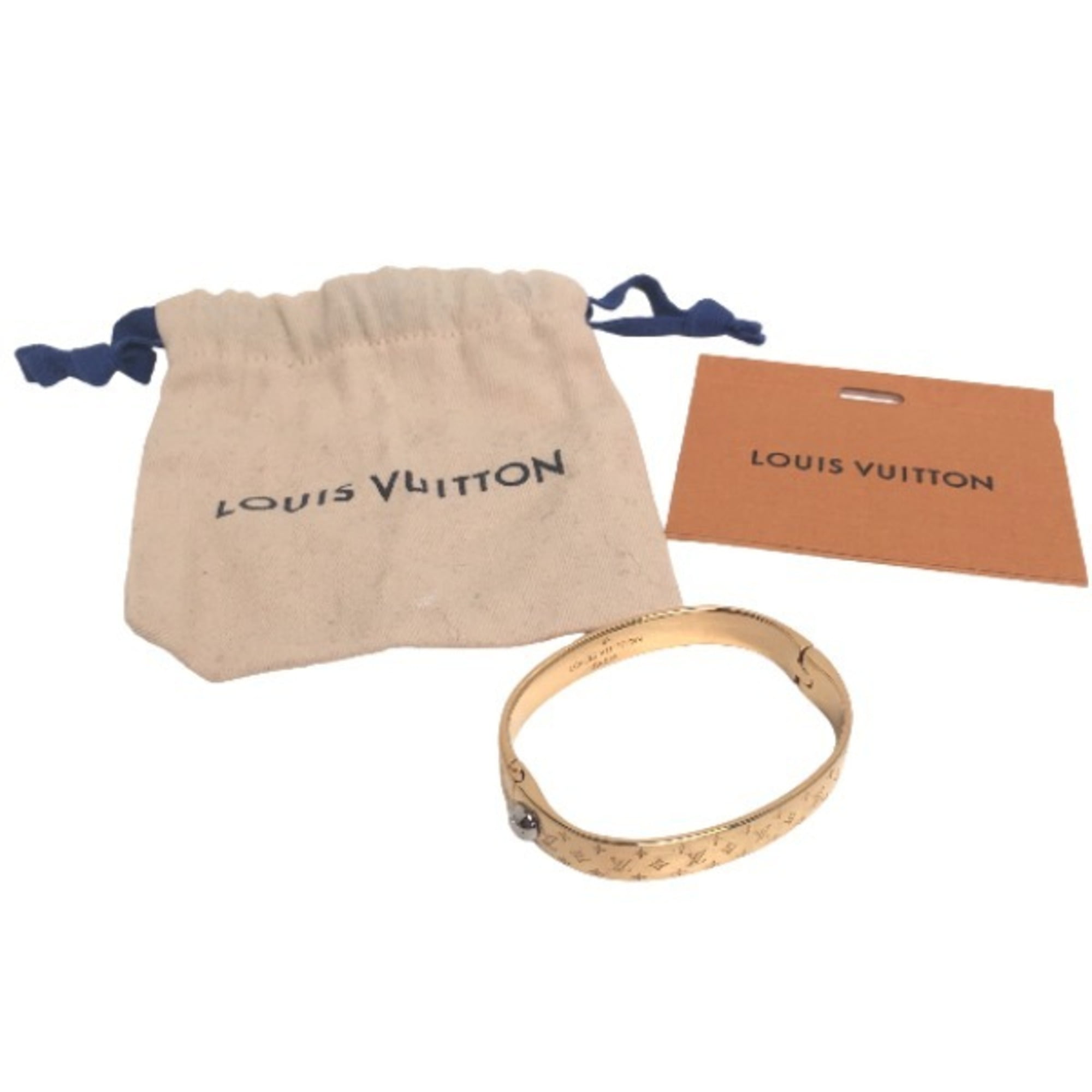 Louis Vuitton Cuff Nanogram Monogram Gold Bracelet, Pre-Owned