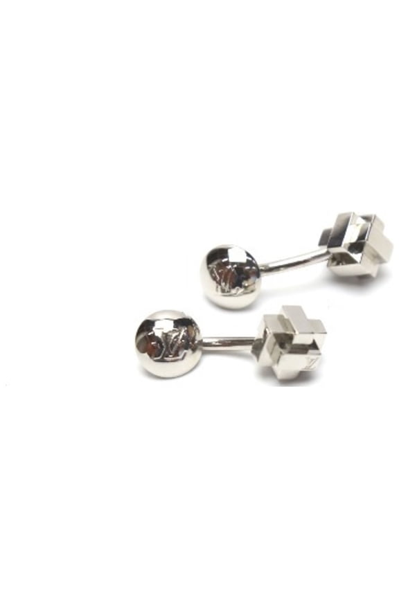 Pre-Owned LOUIS VUITTON Cufflinks Louis Vuitton Silver LV (Good)