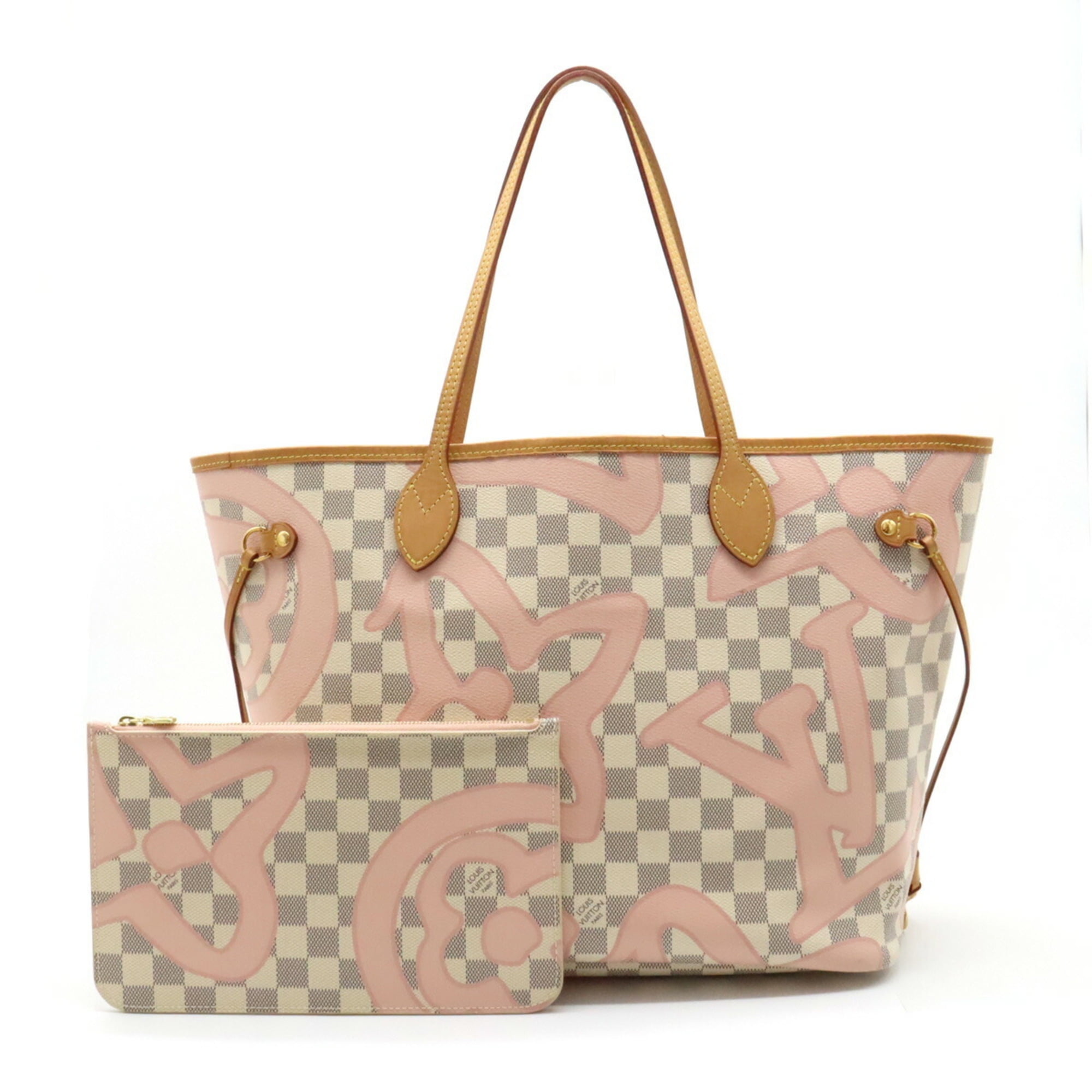 Pre-Owned LOUIS VUITTON Damier Azur Tahiti Neverfull MM Tote Bag 