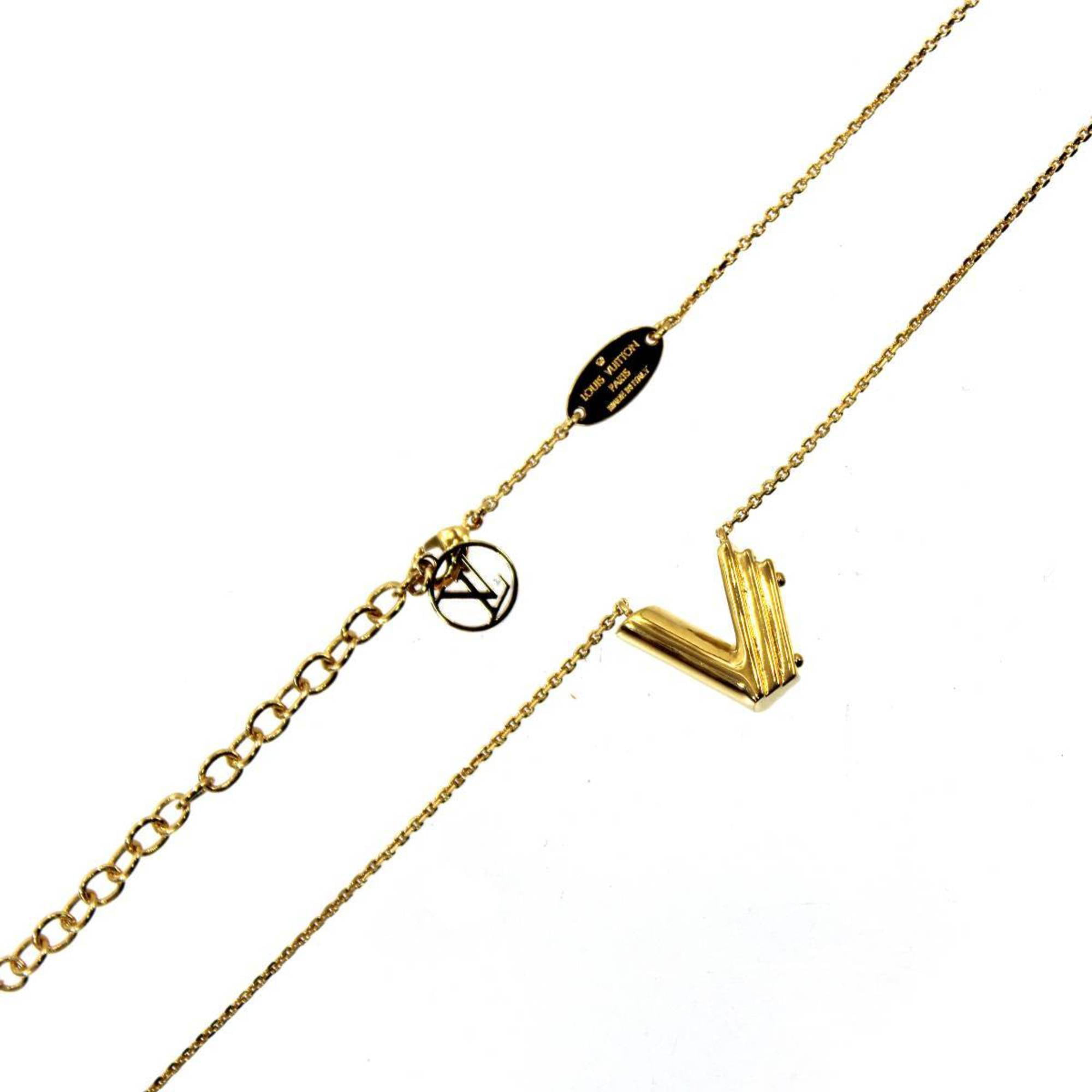 Letter Pendant Alphabet V Necklace Gold Plated with White Baroque Pearl