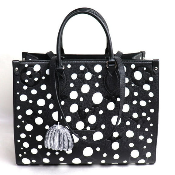 Pre-Owned LOUIS VUITTON Louis Vuitton On the Go MM Yayoi Kusama Tote Bag Empreinte Black White M46389 Women's (Good)
