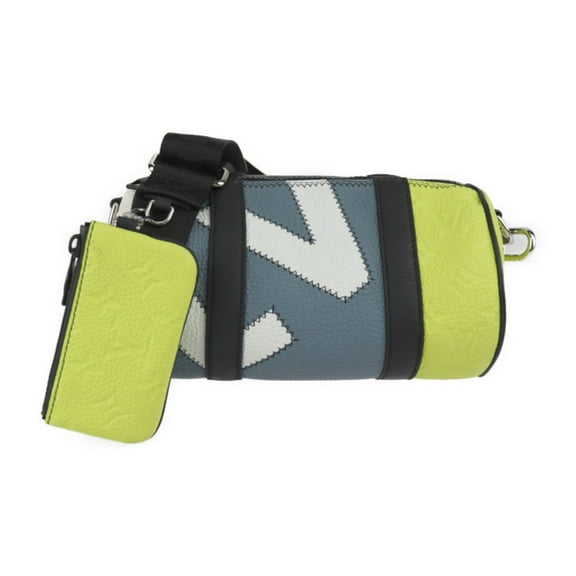 Pre-Owned LOUIS VUITTON Monogram Porochon Shoulder Bag M59927 Taurillon Leather Gray x Yellow White Silver Hardware Coin Case Included Daybreak Vuitton (Good)