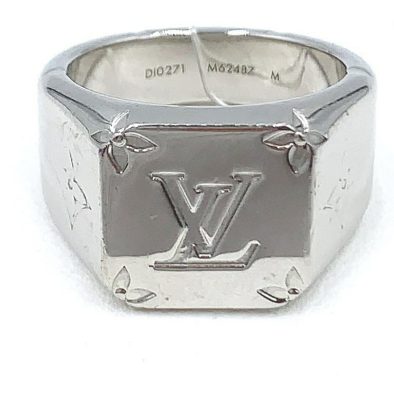 LOUIS VUITTON ヴィトン シグネットリング モノグラム シルバー Pre-Owned LOUIS VUITTON Signet Ring Monogram M Size M62487