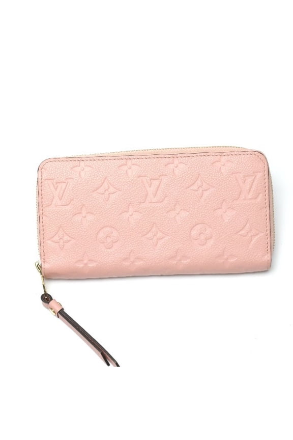 Pre-Owned LOUIS VUITTON Zippy Wallet Empreinte Round Zipper M64090 Louis Vuitton Rose Poudre Long LV (Good)