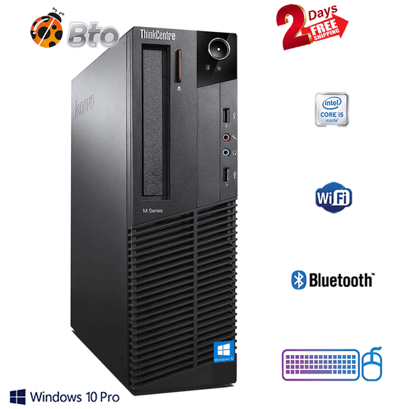 Pre-Owned Lenovo M91 ThinkCentre SFF Desktop Computer Core i5-2nd, 16GB Ram, 480GB SSD, 16GB USB, Keyboard & Mouse, WiFi, Bluetooth, Win10 Pro (Refurbished)