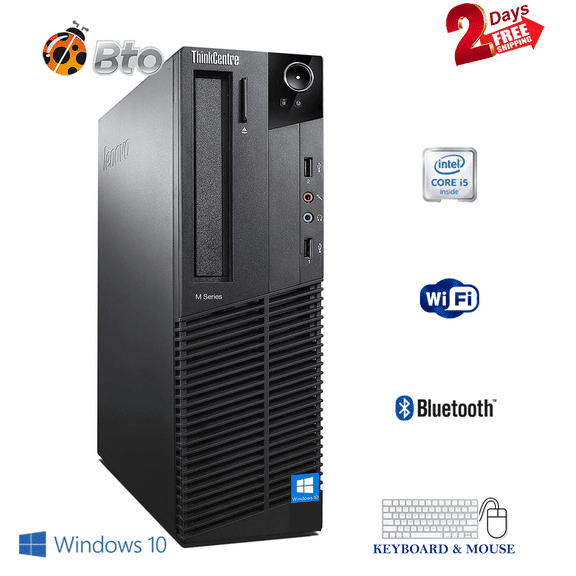 Lenovo M92 ThinkCentre SFF Desktop Computer Core i5-3rd, 8GB Ram, 250GB HDD, Bto Keyboard & Mouse, WiFi, Bluetooth, Win10 Pro