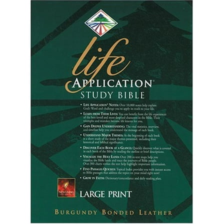 Pre-Owned Life Application Study Bible, New Living Translation: Burgundy Bonded Leather Paperback - USED