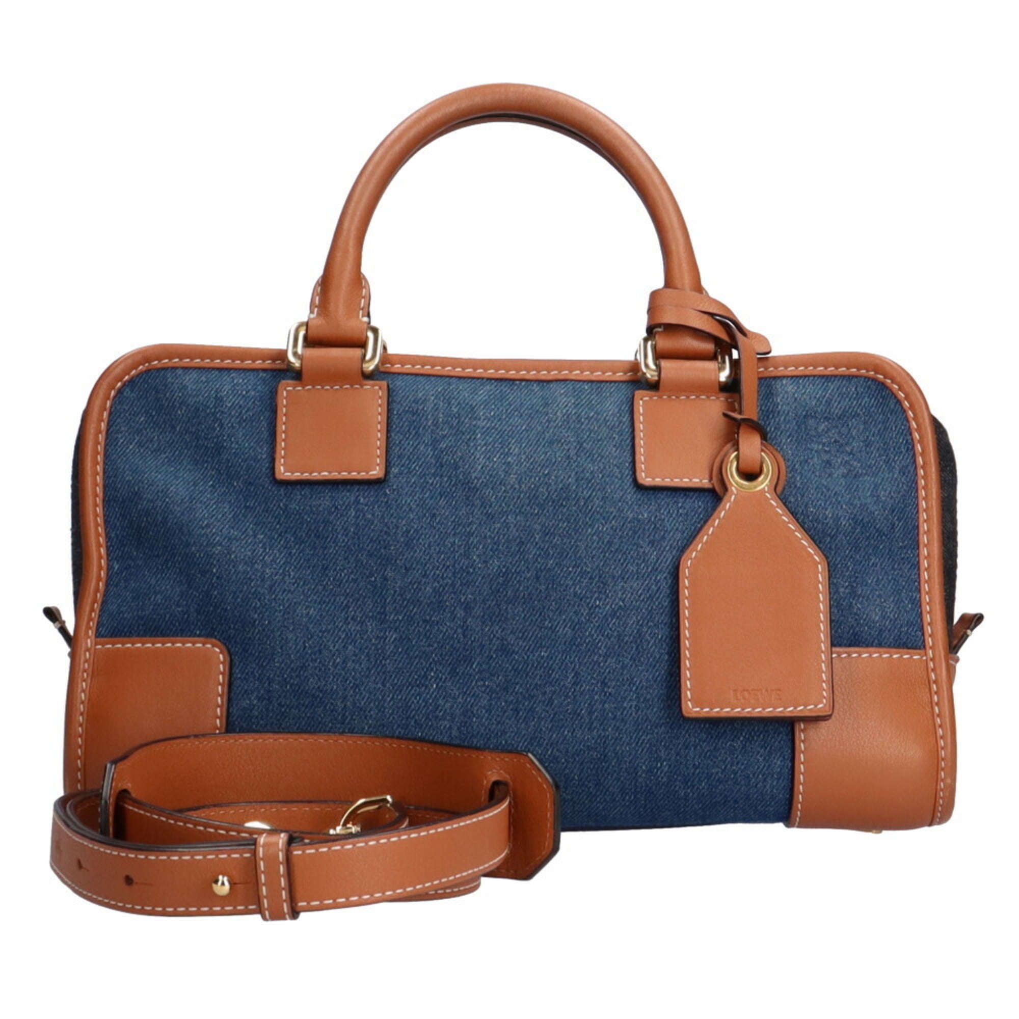 Pre-Owned Loewe LOEWE Amazona 28 shoulder bag blue ladies Pre-Owned Loewe LOEWE Amazona 28 shoulder bag blue ladies