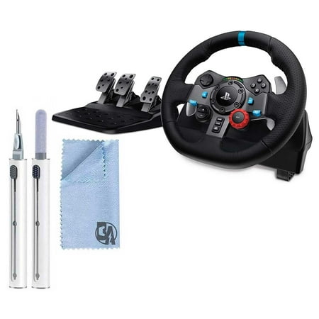 Pre-Owned Logitech G29 Driving Force Racing Wheel and Floor Pedals,, Stainless Steel Paddle Shifters, Leather Steering Wheel Cover for PS5, PS4, PC, Mac Black
