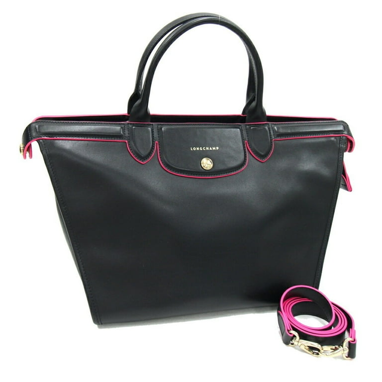 Pre Owned Longchamp Handbag Le Pliage Heritage L1117 Black Pink Leather Shoulder Bag Women s LONGCHAMP Good Walmart
