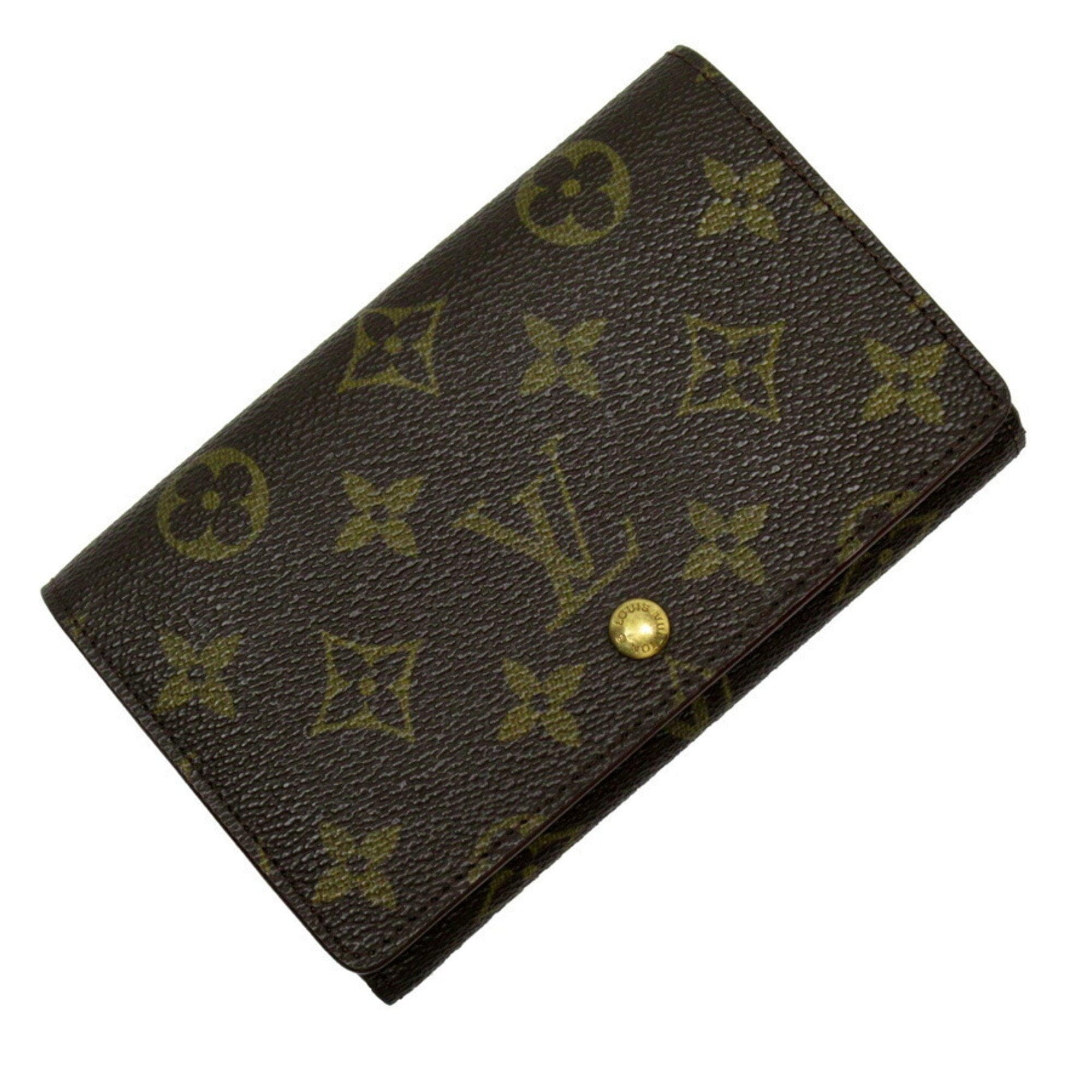 Pre-Owned Louis Vuitton Bifold Wallet Monogram Portomone Bie Tresor Canvas M61730 (Good)