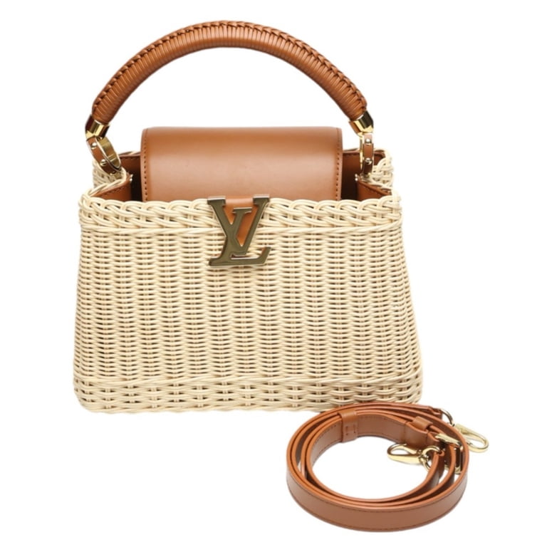 Pre-Owned Louis Vuitton Capucines BB Shoulder Bag Leather x Rattan