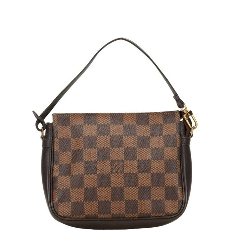 Pre Owned Louis Vuitton Damier Truth Makeup Pouch Shoulder Bag N51982 Brown PVC Leather Women s LOUIS VUITTON Good