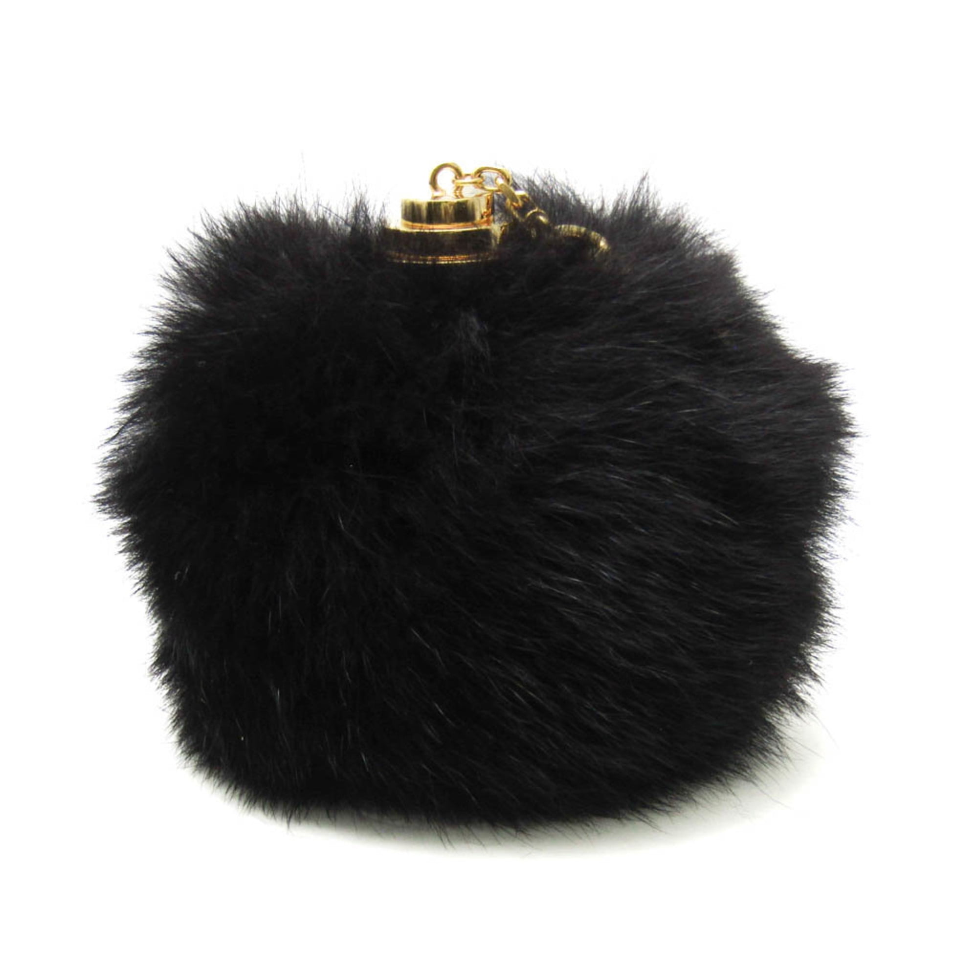 Pre Owned Louis Vuitton Fur Metal Handbag Charm Black Gold Fuzzy Bubble Bag Charm M67372 Good Walmart