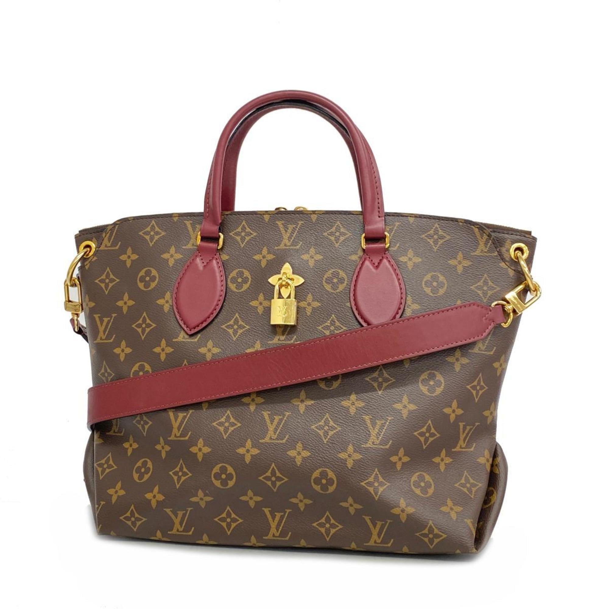 Pre Owned Louis Vuitton Handbag Monogram Flower Zipped Tote MM M44348 Bordeaux Women s Good Walmart