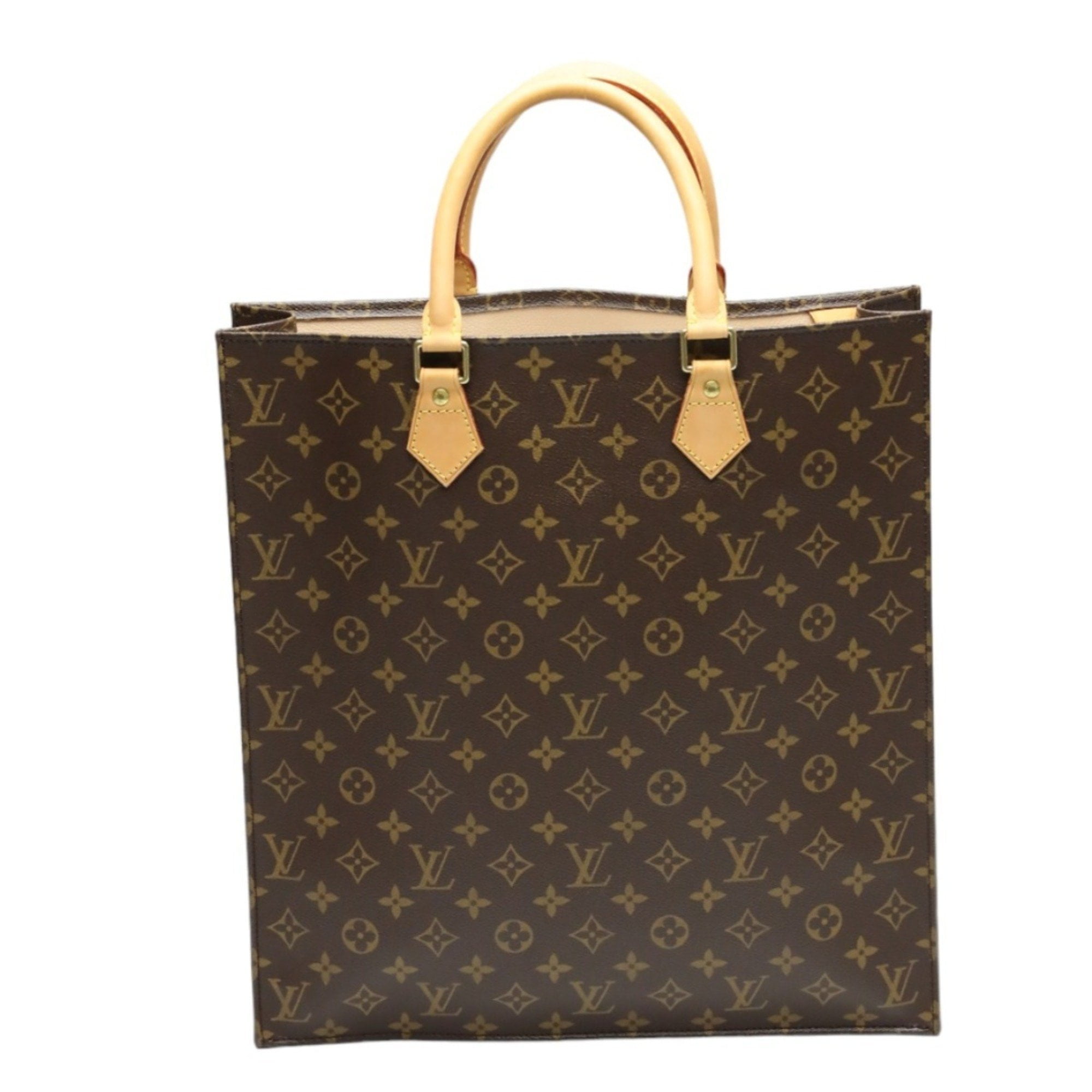 Pre Owned Louis Vuitton LOUIS VUITTON Bag Monogram Sac Plat Canvas M51140 Brown LV Good Walmart