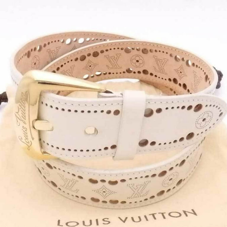 White and gold louis vuitton belt cheap