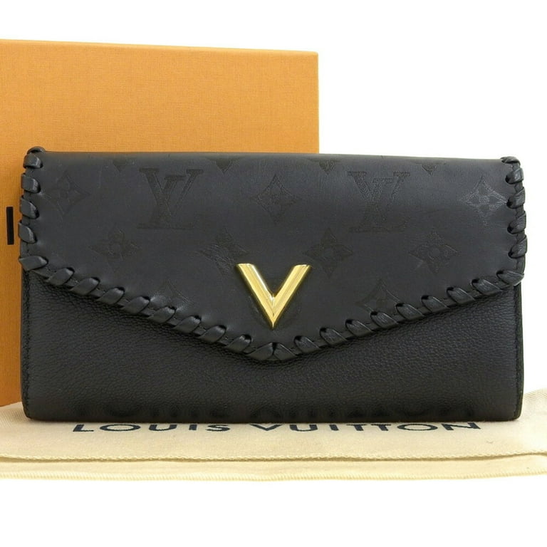 Pre Owned Louis Vuitton LOUIS VUITTON Portefeuille Very M62059 Monogrammed Long Wallet Leather Noir Good Walmart