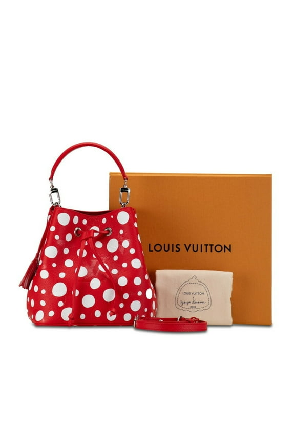 Pre-Owned Louis Vuitton LV x YK Yayoi Kusama Monogram Empreinte NeoNoe BB Limited Edition Handbag Shoulder Bag M46413 Red White Leather Women's LOUIS VUITTON (Good)
