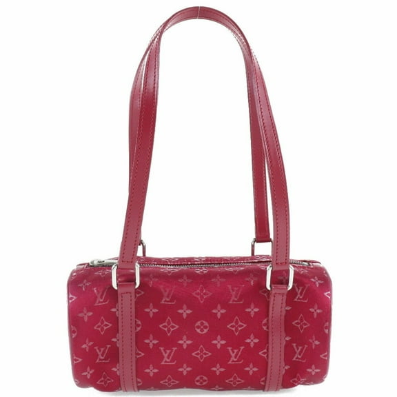Pre-Owned Louis Vuitton Little Papillon M92353 Monogram Satin Red TH0092 Women's Handbag (Good)