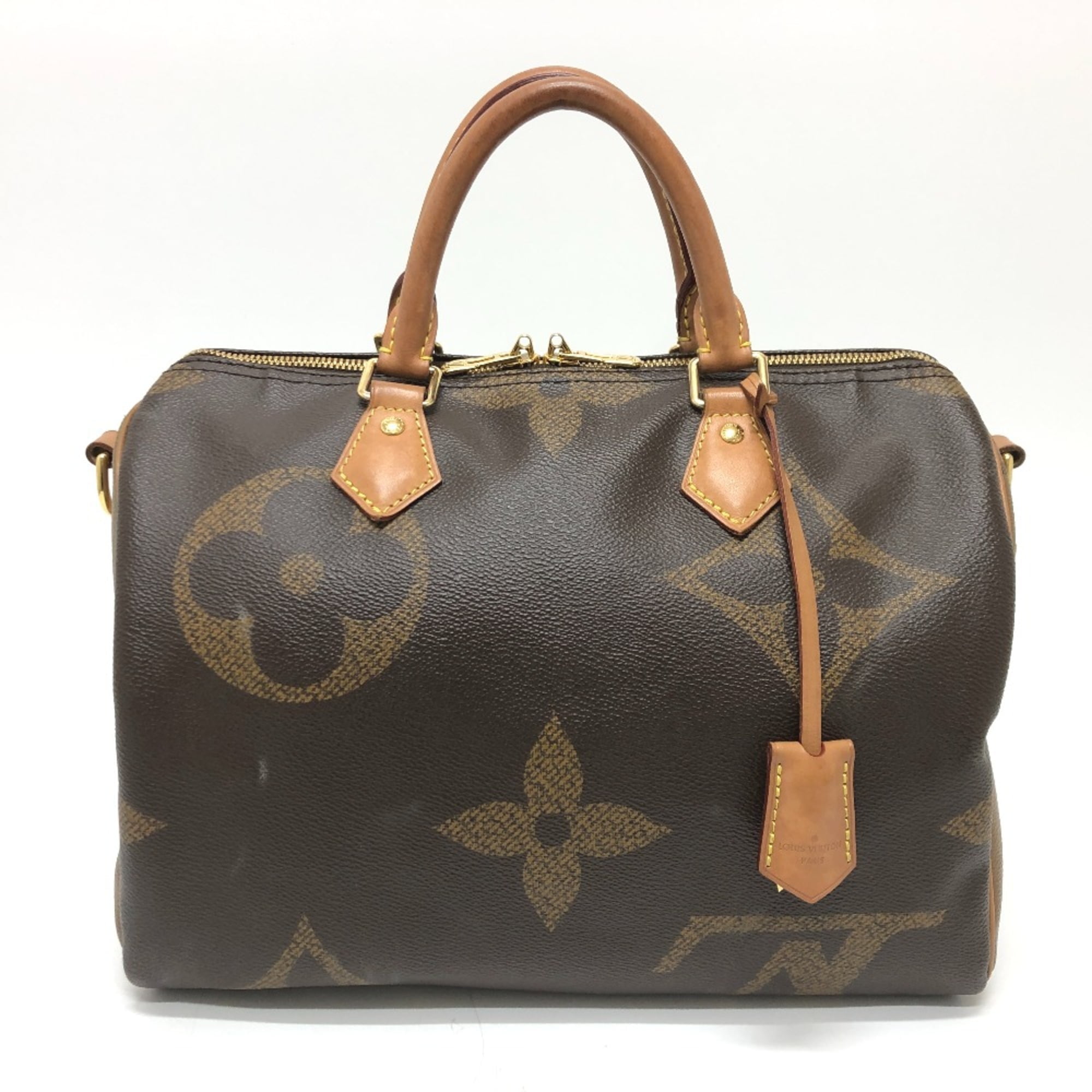 Pre Owned Louis Vuitton M44602 Monogram Giant Mini Duffle Bag Hand Bag Brown GoldHardware Good Walmart