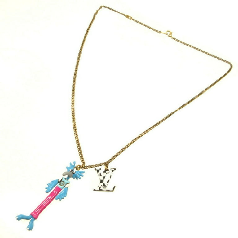休日限定 Pre-Owned Metal Animals LV Pendant MP2928 Vuitton Louis ネックレス、ペンダント、チョーカー