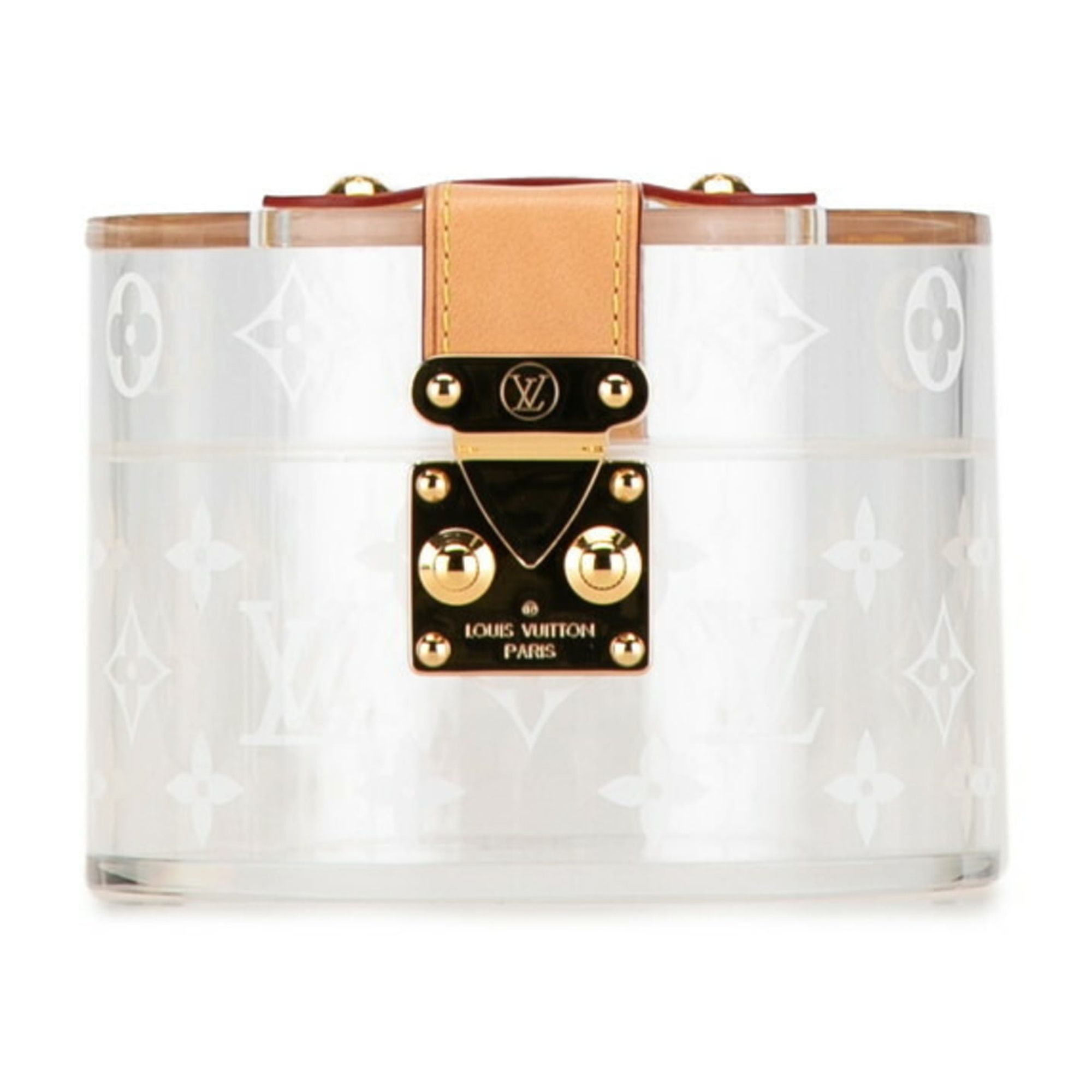Pre Owned Louis Vuitton Monogram Boite Scott Makeup Box Pouch GI0839 Clear Leather Plexiglas Women s LOUIS VUITTON Good Walmart