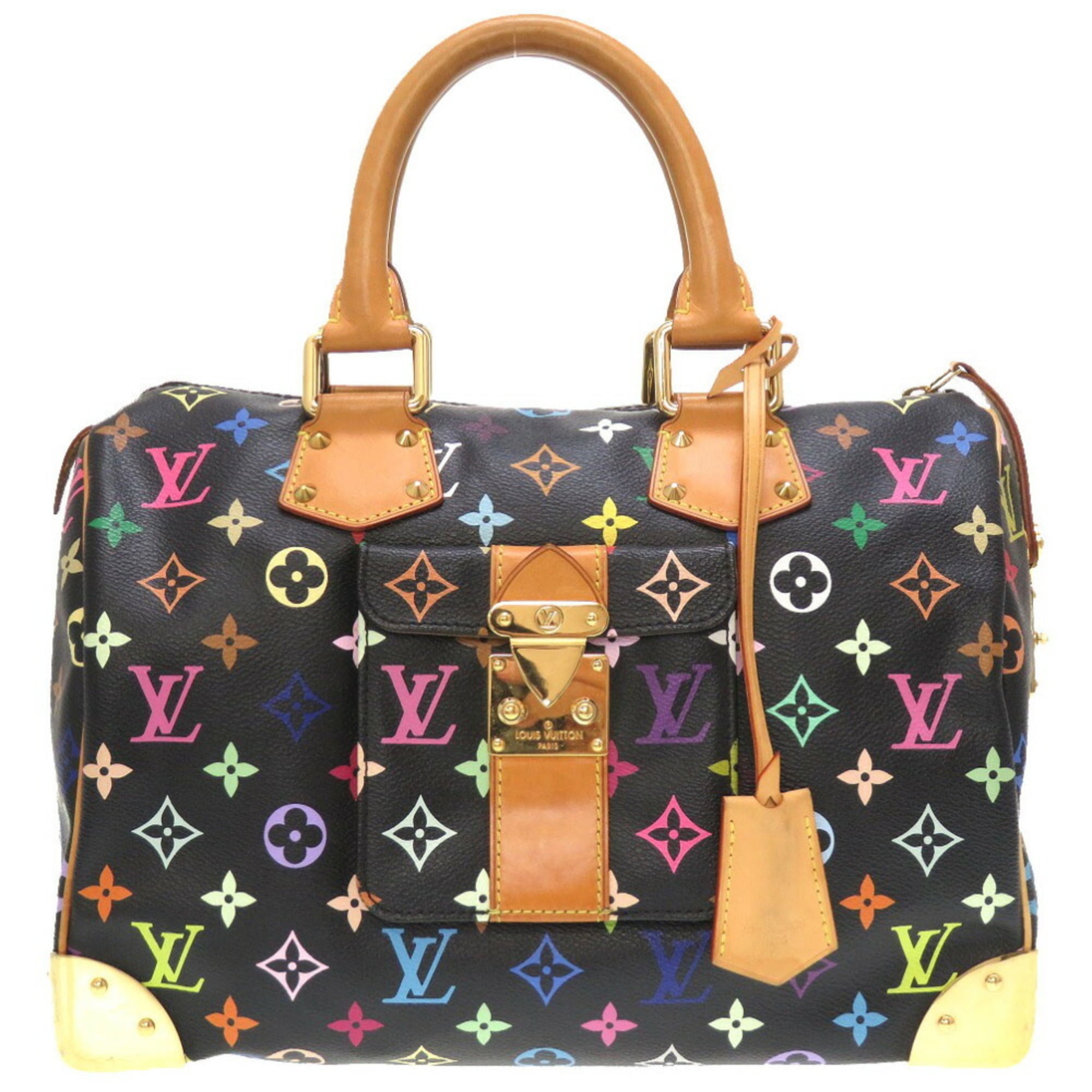 Pre-Owned Louis Vuitton Monogram Multicolor Speedy 30 Noir M92642 