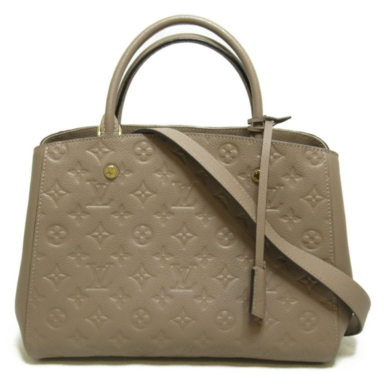 Pre Owned Louis Vuitton Montaigne MM Shoulder Bag Leather Monogram Empreinte Women s Grey M41682 Good Walmart