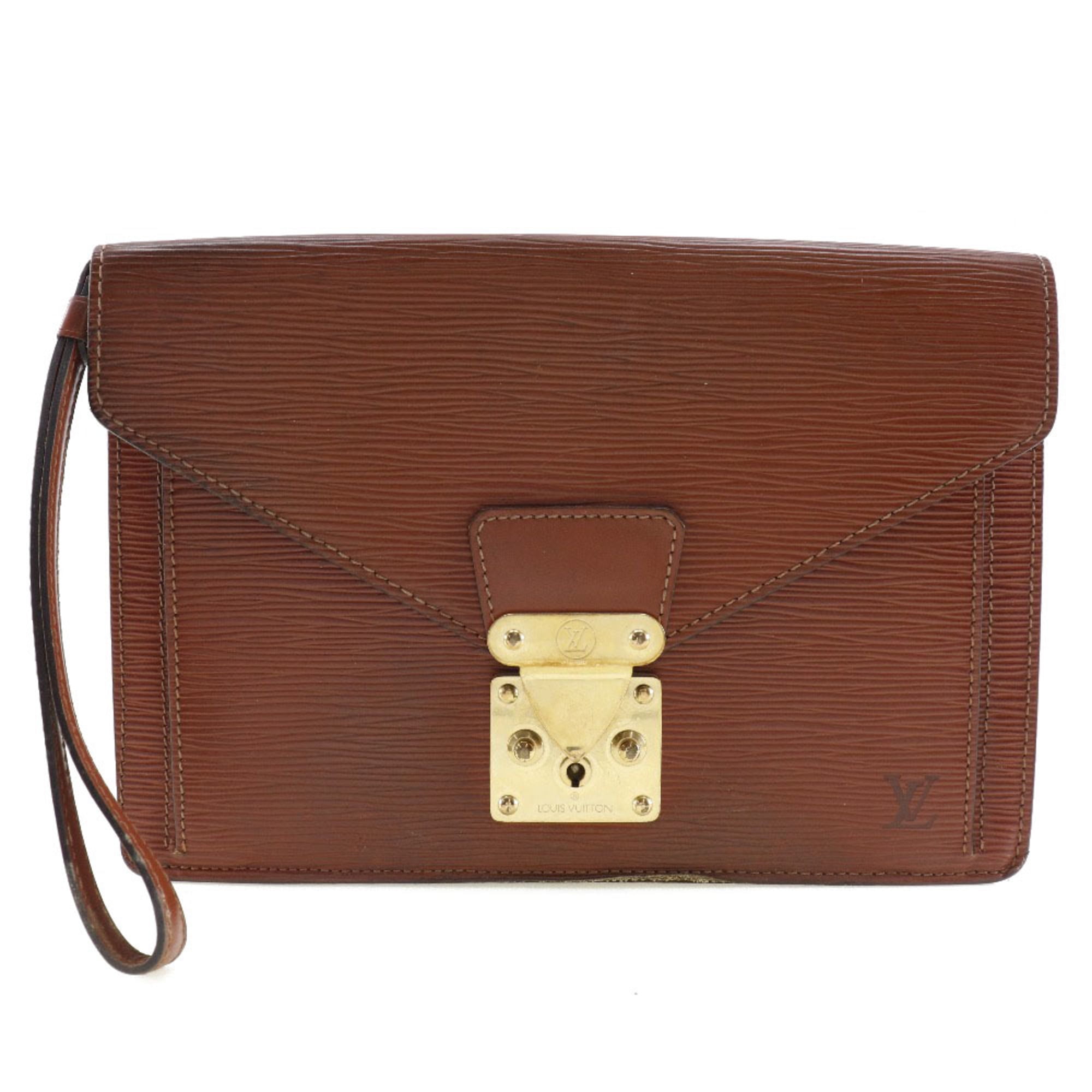Pre-Owned Louis Vuitton Serie Dragonne Epi Leather Brown TH0928 Men's Second Bag (Fair)
