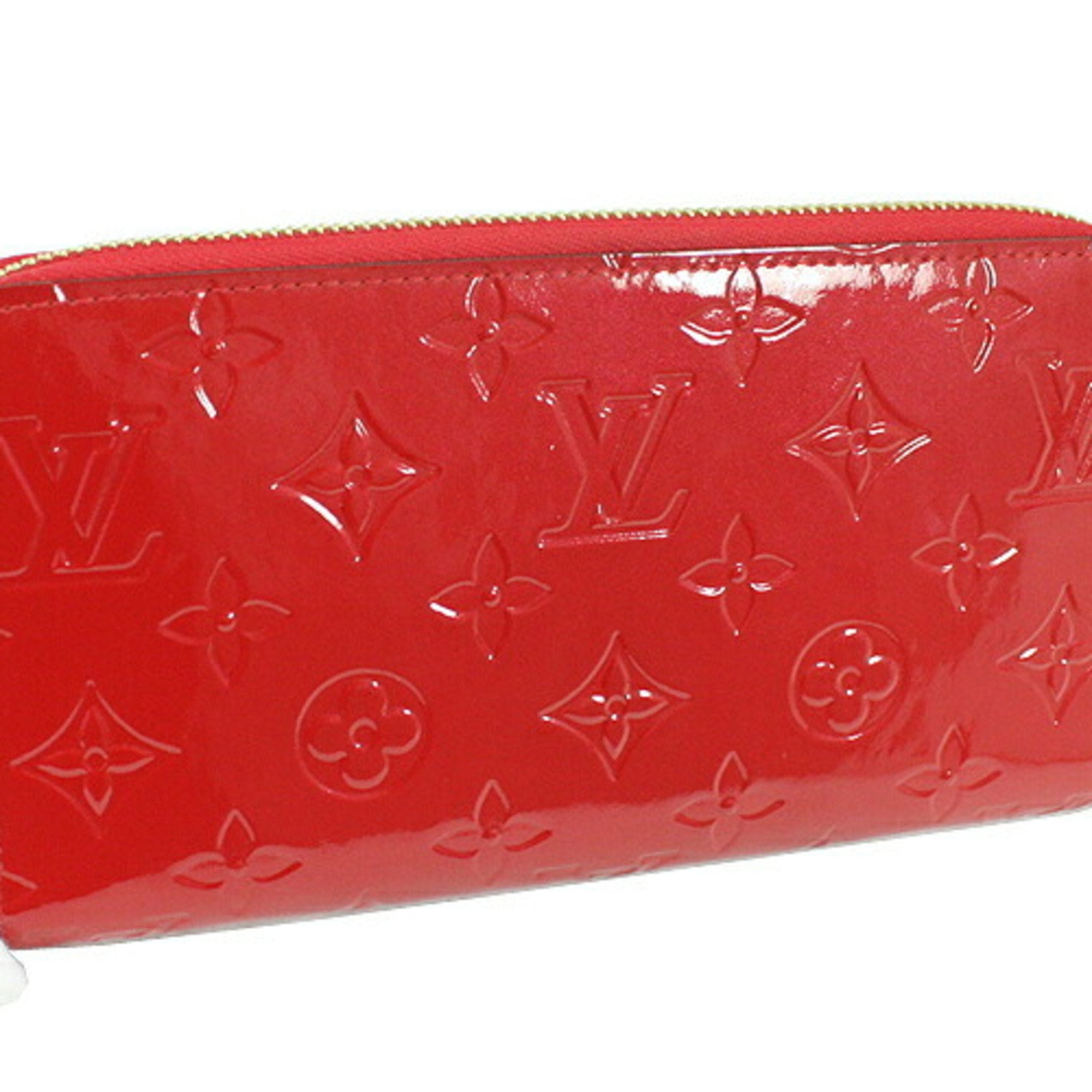 Pre-Owned Louis Vuitton Vernis Zippy Red Sleaze M90200 Round Long 