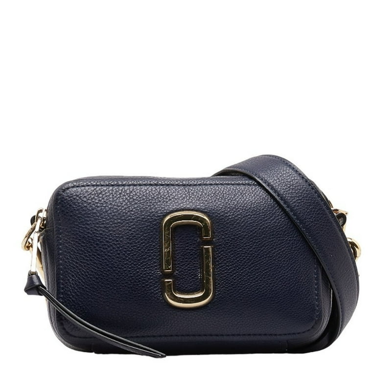 Pre Owned MARC JACOBS The Softshot 21 Shoulder Bag Camera Navy Leather Women s Good
