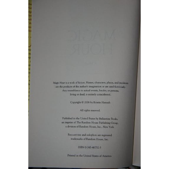 Pre-Owned Magic Hour: A Novel (Hardcover) 0345467523 9780345467522