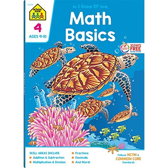 Pre-Owned School Zone Math Basics Workbook - Grade 4