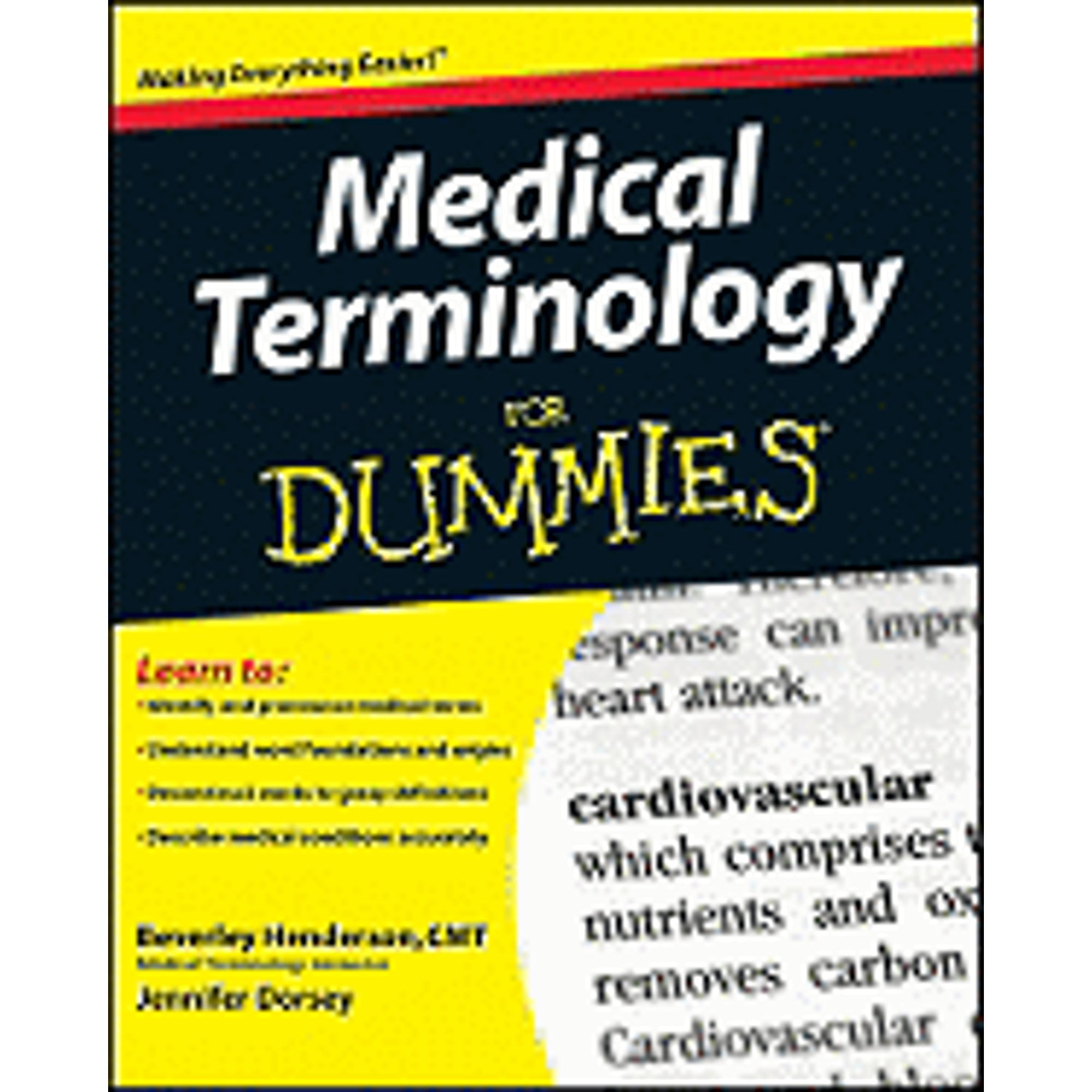 Pre-Owned Medical Terminology for Dummies (Paperback 9780470279656) by Beverley Henderson, Jennifer Lee Dorsey