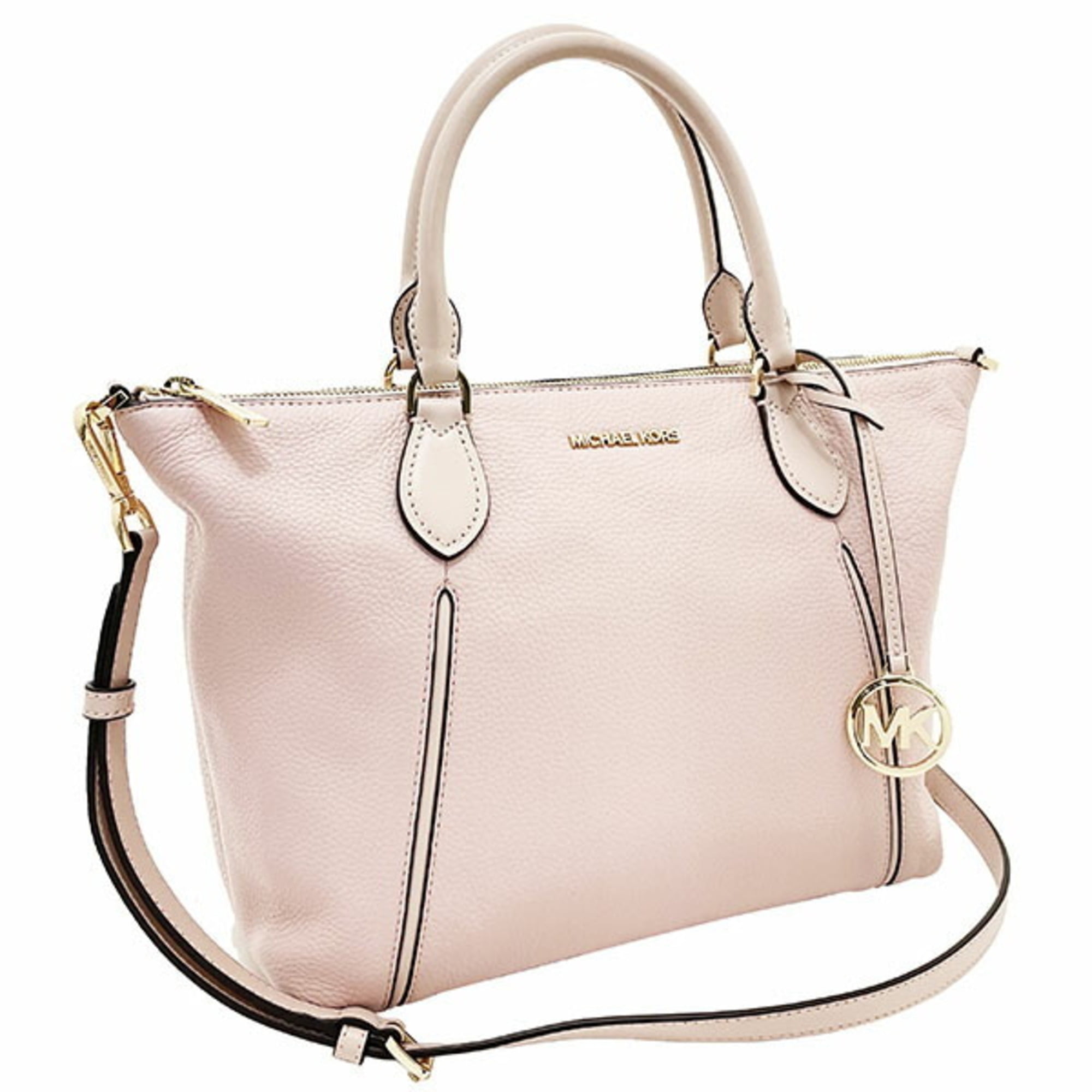 Pre Owned Michael Kors LENOX Satchel Large Leather Blossom Light Pink 35S0GYZS3L666 MICHAEL KORS Handbag Tote Bag Shoulder MK AHN 11511 Like New Walmart