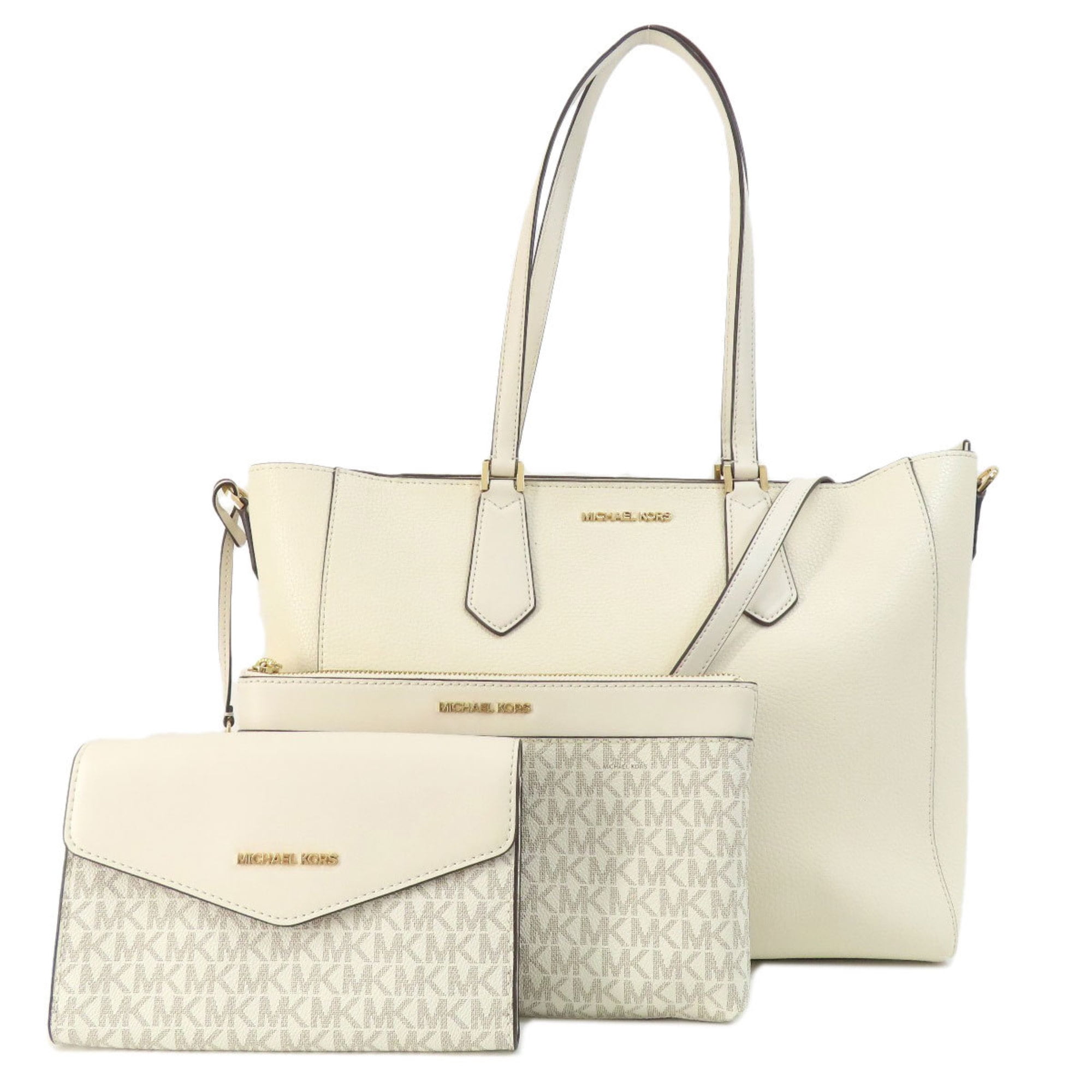 トートバッグ MICHAEL KORS Women Bags 30F4GLNL2L297 Beige Michael Kors Womens Ayden Medium Logo And Faux Leather