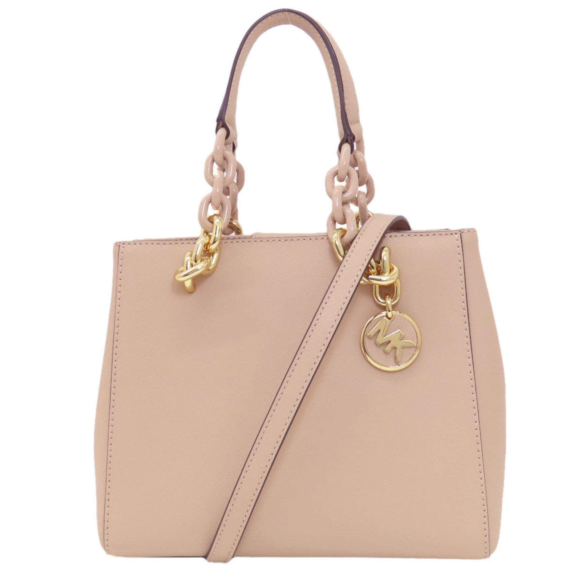 Michael Kors 35S2SNMS8L ベージュ ハンドバッグ Michael Kors Carmen Medium Satchel in Signature-Print Canvas