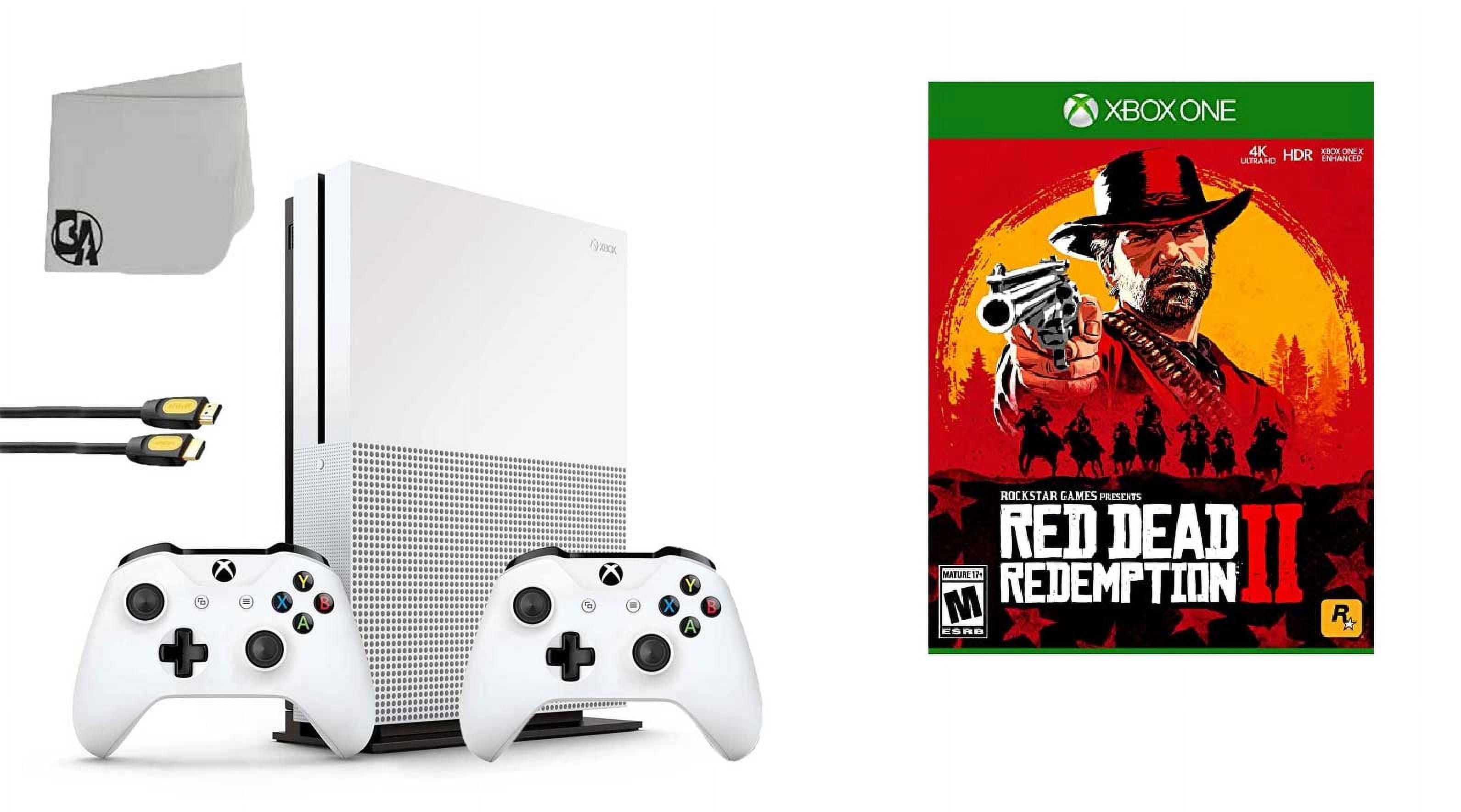 Pre-Owned Microsoft 234-00051 Xbox One S White 1TB Gaming Console with 2 Controller Included with Red Dead Redemption 2 BOLT AXTION Bundle ( ) Pre-Owned Microsoft 234-00051 Xbox One S White 1TB Gaming Console with 2 Controller Included with Red Dead Redemption 2 BOLT AXTION Bundle ( )