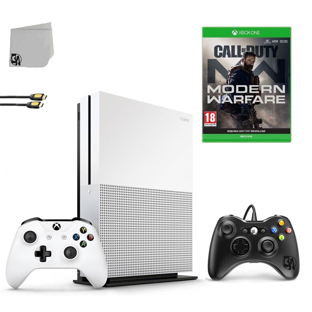 Microsoft Xbox One S White 1TB Gaming Console with 2 Controllers